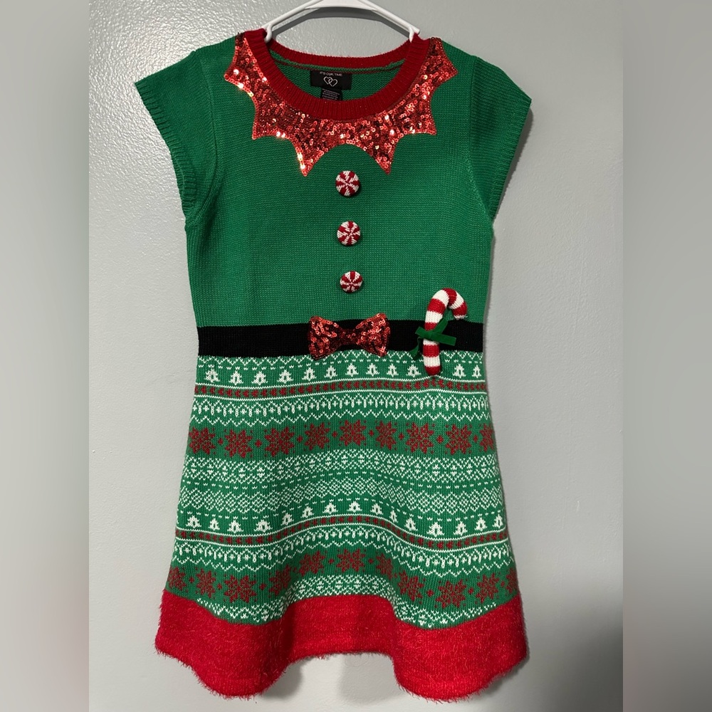 It's Our Time Green and Red Christmas Dress